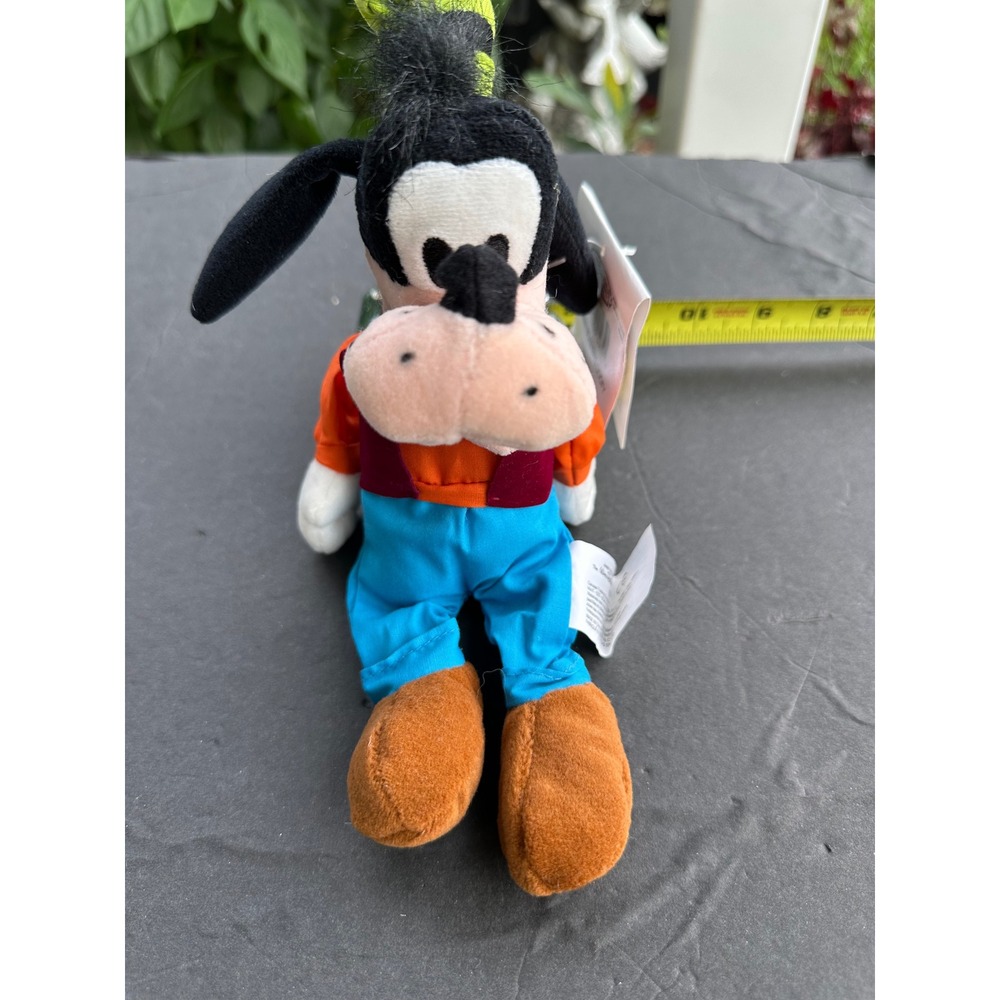 Disney Parks Mini Bean Bag Goofy Plush Toy Orange‎ Blue 9 Inch NWT